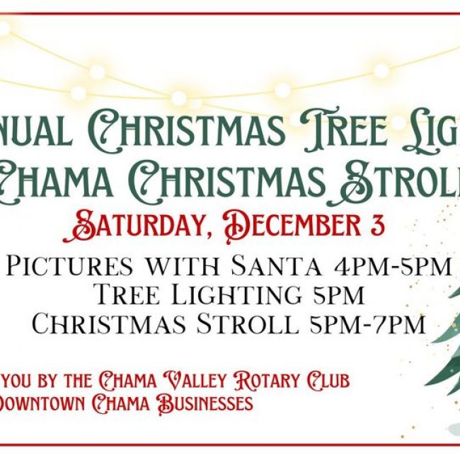 2nd Annual Christmas Tree Lighting and Chama Christmas Stroll